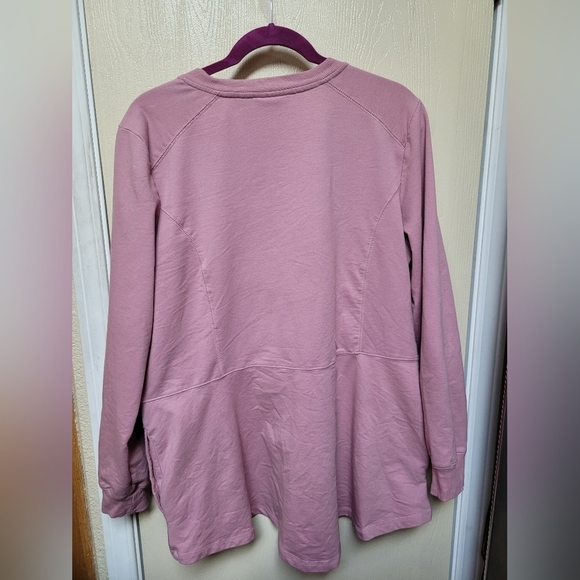 New Denim & Co Pink Zip-Up Cardigan - Picture 3 of 3